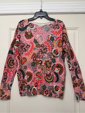 Boden Pink Floral Hippie Boho Sweater 4
